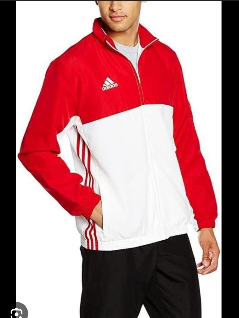 Adidas Men’s Red & White Track Jacket M